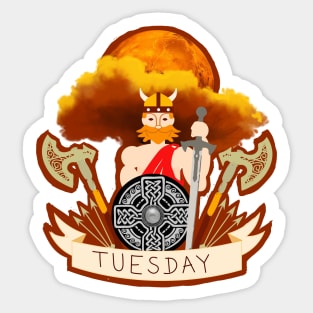 Tuesday - Tiw's day Sticker